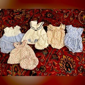 Janie and Jack 0-3 month baby girl dresses and romper